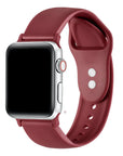 Cranberry Juice silicone Apple Watch® band fastened on the watch case, front view