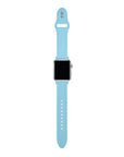 Retro Blue silicone Apple Watch® band close-up, detail view of molded texture and pin closure holes