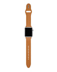 Rustic Caramel silicone Apple Watch® band close-up, detail view of molded texture and pin closure holes