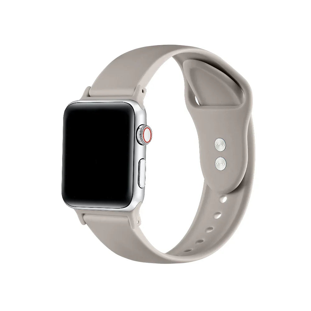 Starburst silicone Apple Watch® band fastened on the watch case, front view