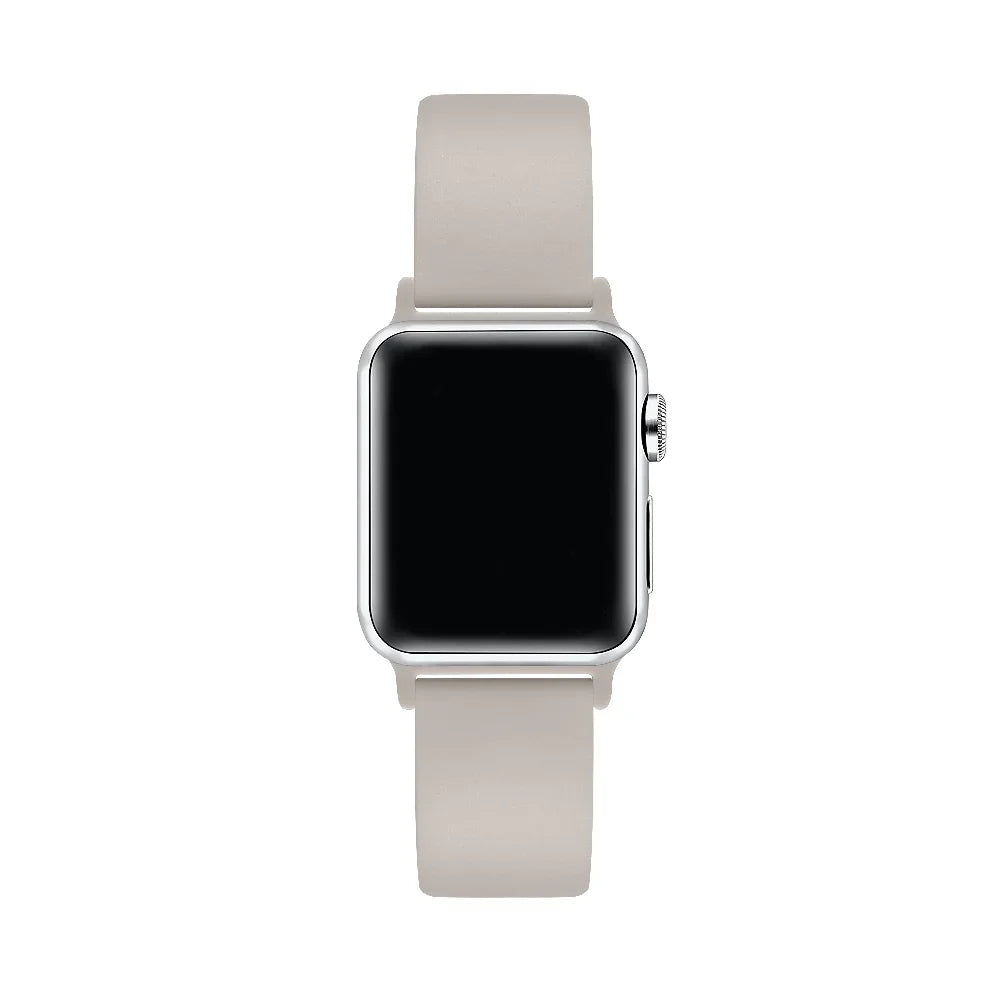 Starburst silicone Apple Watch® band close-up, detail view of molded texture and pin closure holes