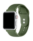 Wild Green silicone Apple Watch® band fastened on the watch case, front view