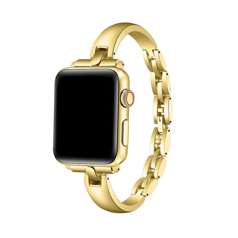 Alexis Gold Polished Stainless Steel Bracelet Apple Watch® Band by Posh Tech 