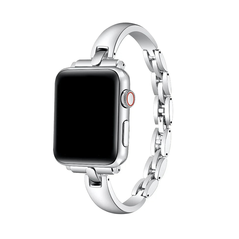 Alexis Silver Polished Stainless Steel Bracelet Apple Watch® Band by Posh Tech 