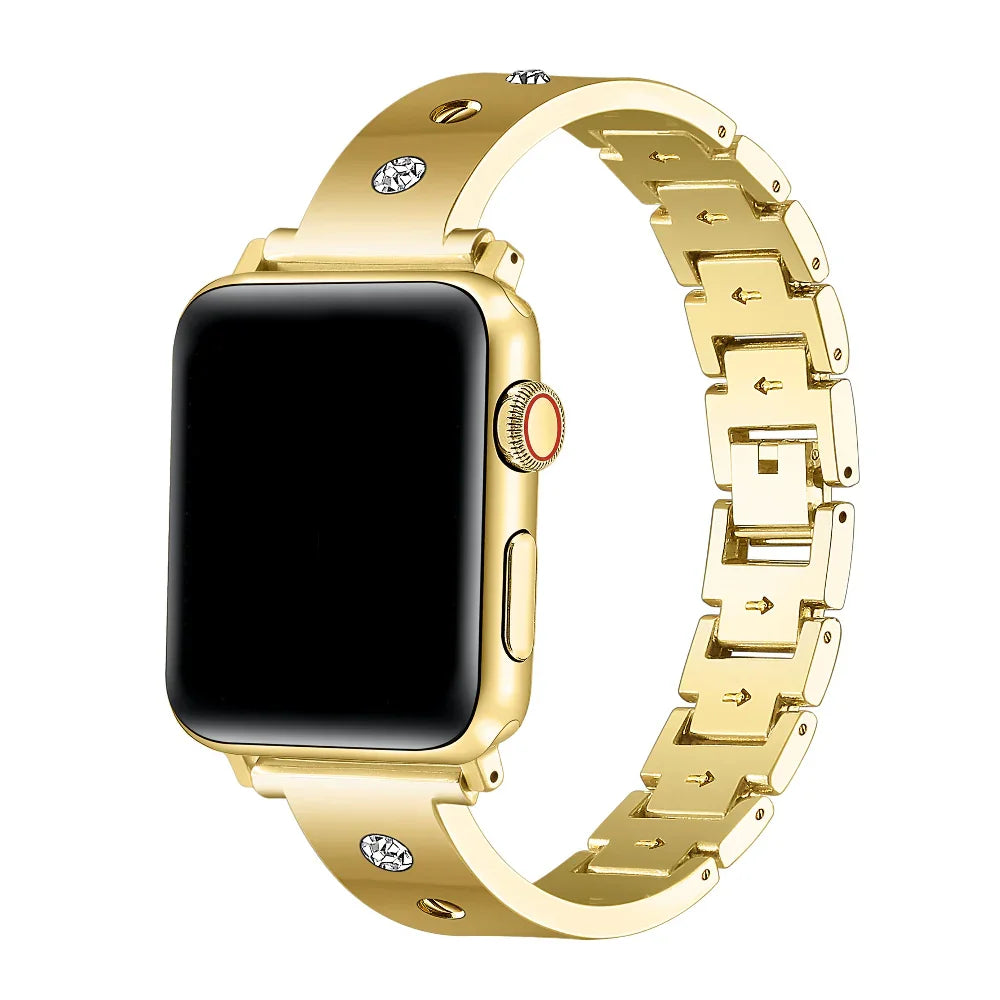 Campbell Gold Rhinestone Stainless Steel Band for Apple Watch® by Posh Tech