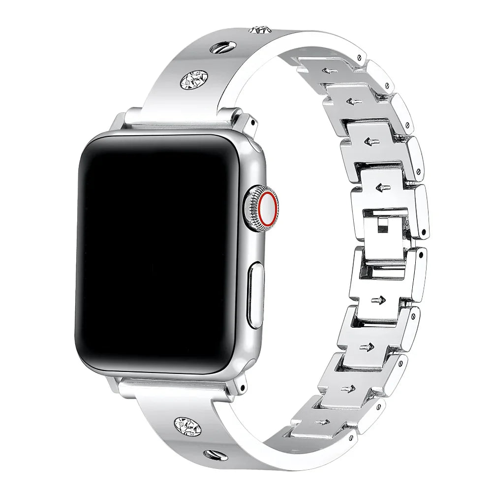Campbell Silver Rhinestone Band for Apple Watch® by Posh Tech 