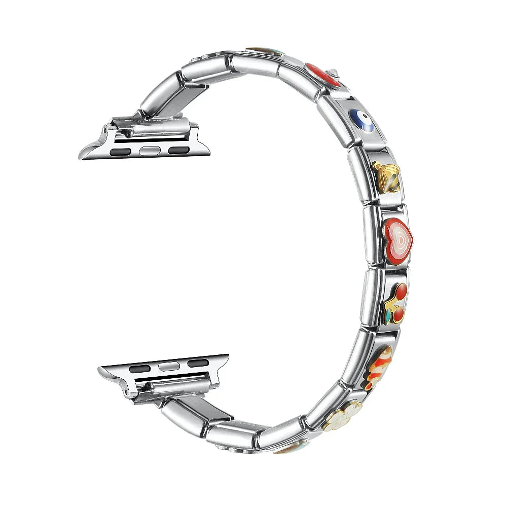 Nostalgic DIY Charm Band For Apple Watch® and Smartwatch® Bracelet Design with Charms by Posh Tech