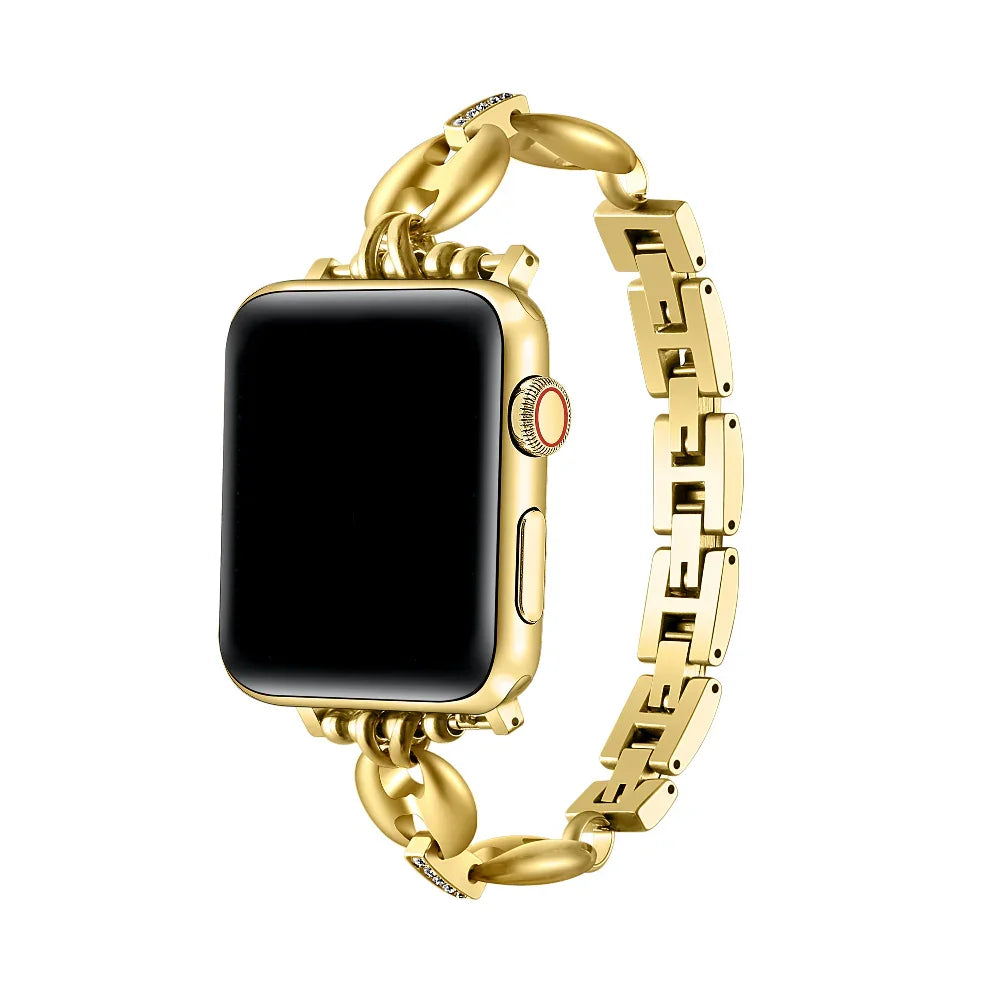 Poppy Gold Rhinestone Stainless Steel Apple Watch® Band by Posh Tech 