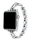 Poppy Silver Rhinestone Stainless Steel Apple Watch® Band by Posh Tech 