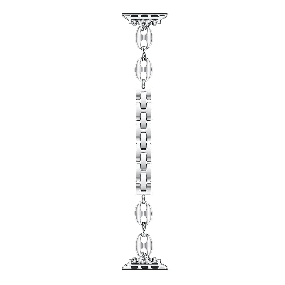 Silver Crystal-Embellished Links Apple Watch® Band 