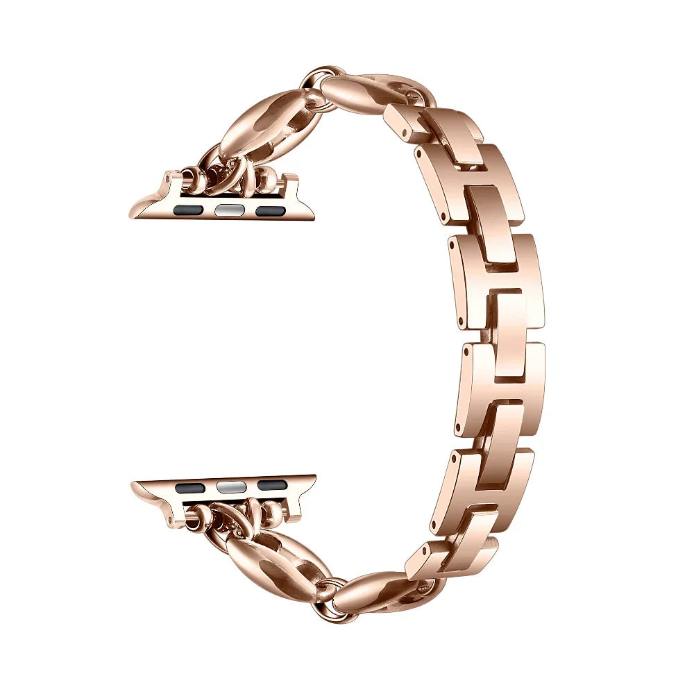 Poppy Apple Watch® Band Close-Up of Links and Closure 