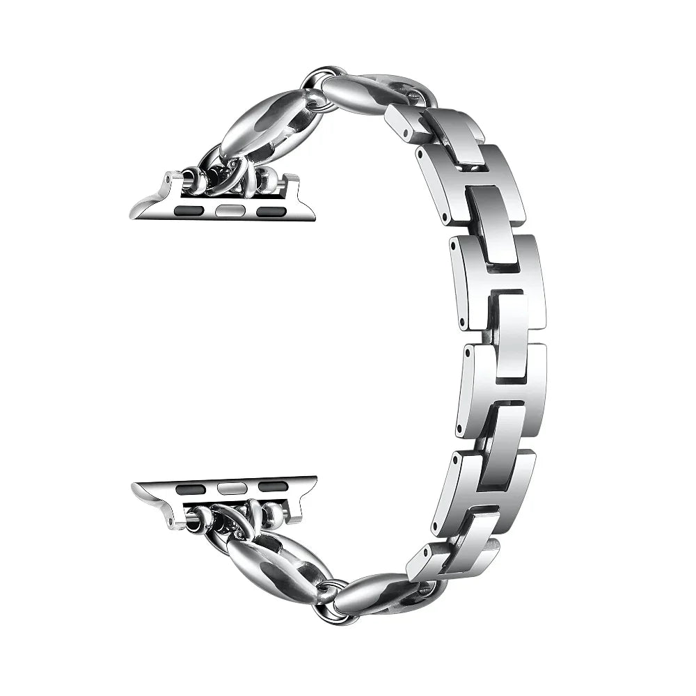 Poppy Apple Watch® Band Close-Up of Links and Closure 