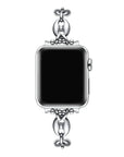 Silver Link Apple Watch® Band on Wrist by Posh Tech 