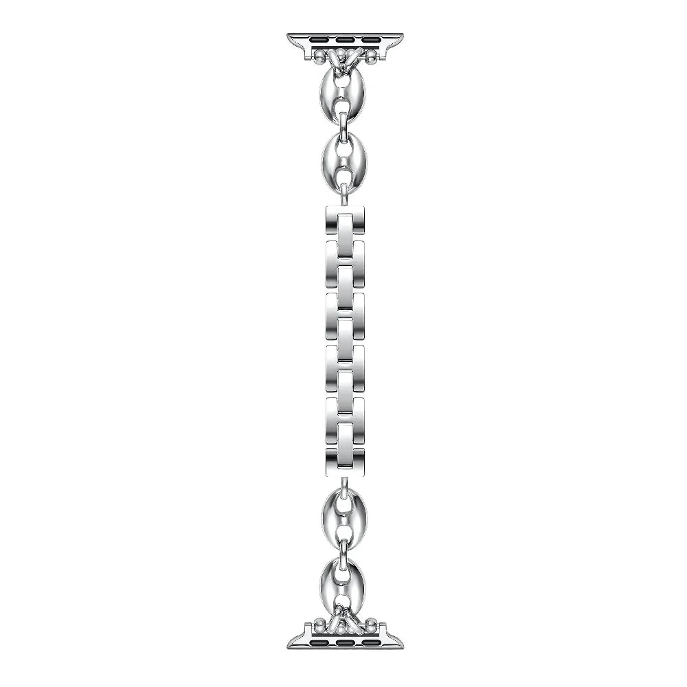 Silver Stainless Steel Fashion Link Apple Watch® Band