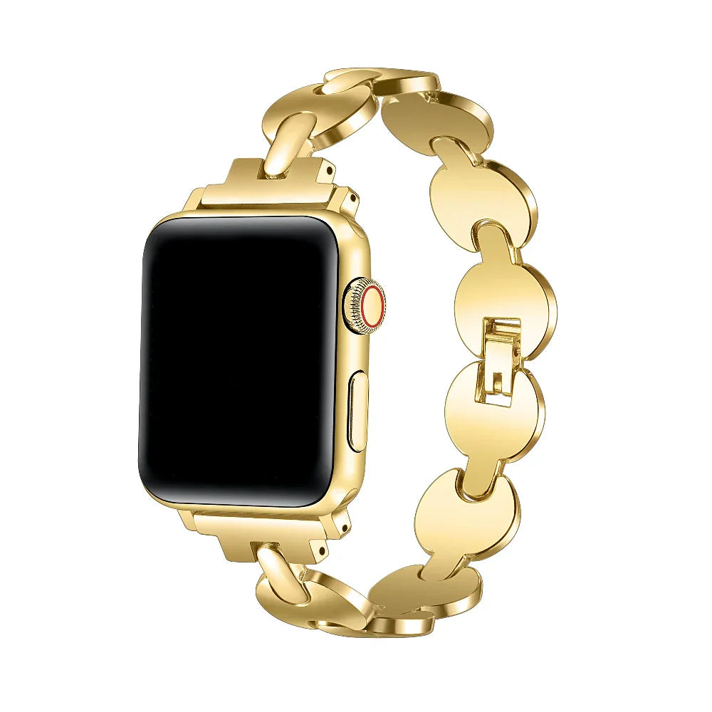 Sunny Circular Link Gold Metal Apple Watch® Band by Posh Tech 