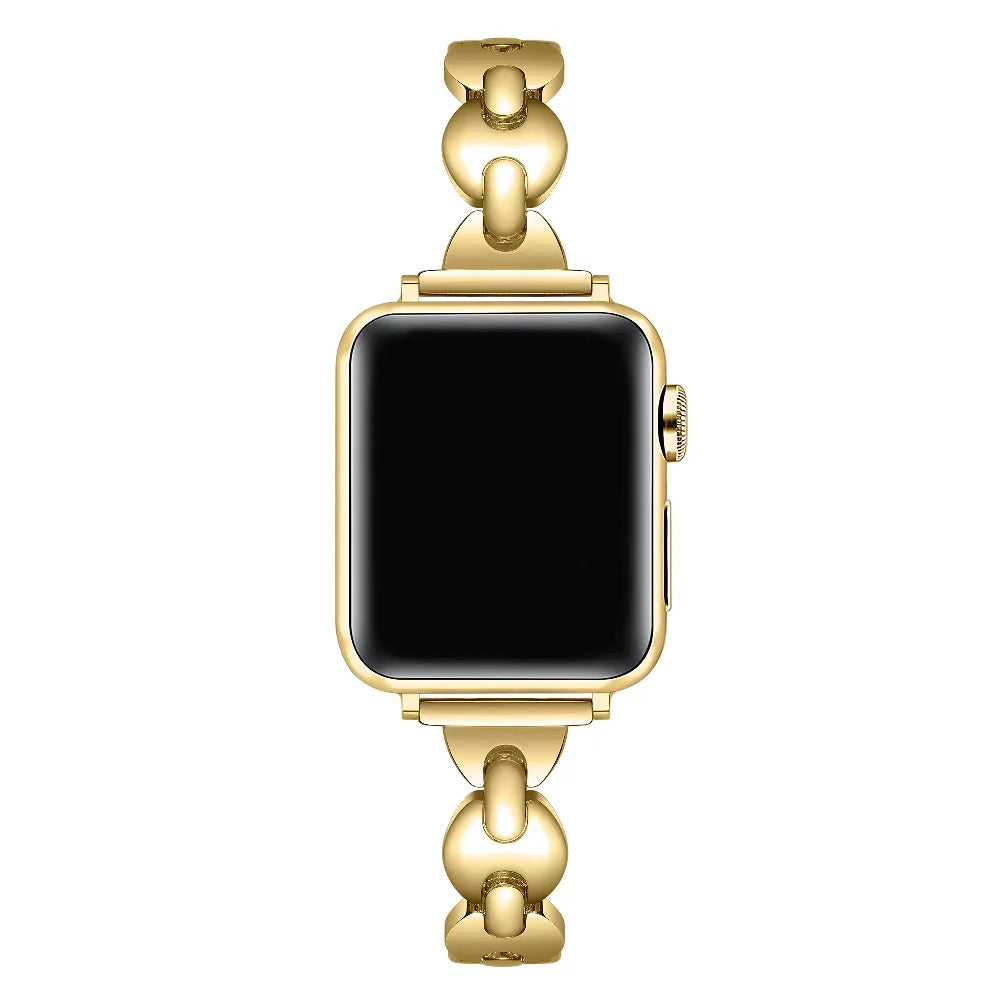 Sunny Gold Metal Band for Apple Watch® on Wrist by Posh Tech