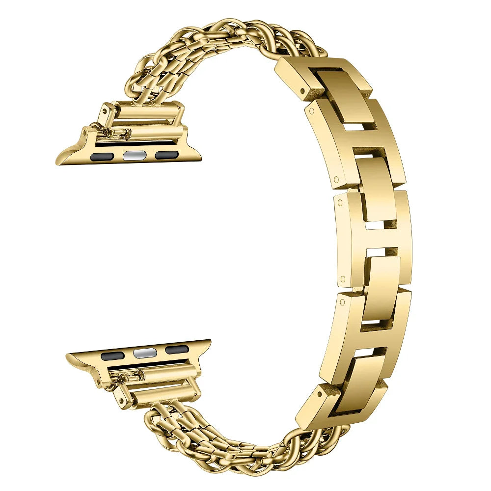 Sylvie Gold Chain Link Metal Band for Apple Watch® Fold Over Clasp Closure