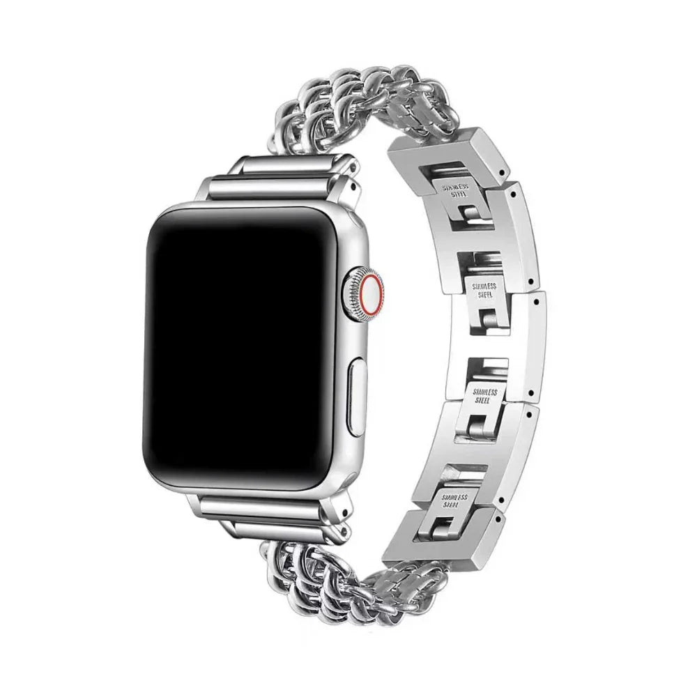 Sylvie Silver Chain Link Metal Band for Apple Watch® by Posh Tech