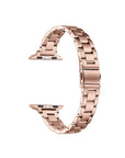 Sloan Skinny Rose Gold Stainless Steel Apple Watch® Band Close-Up of Polished Links