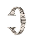 Sloan Skinny Starburst Stainless Steel Apple Watch® Band Close-Up of Polished Links