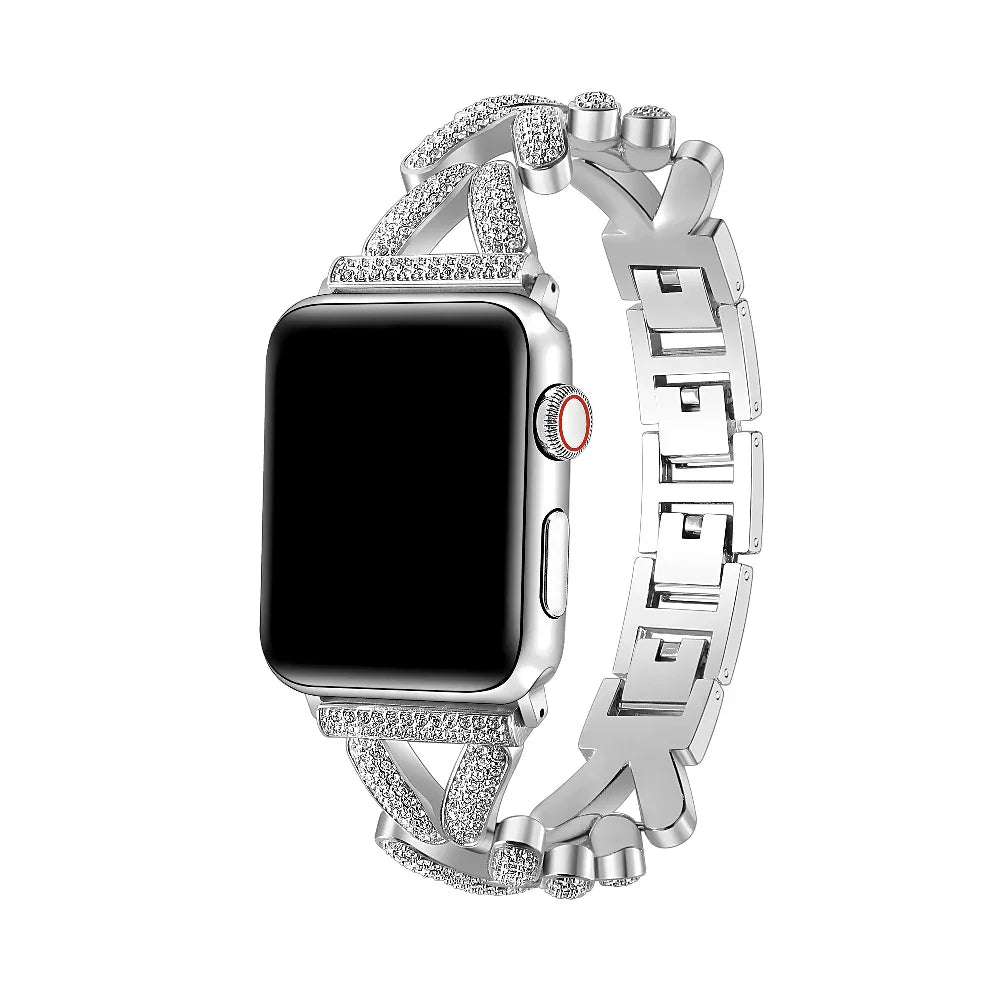 Valentina Silver Metal Rhinestone Band for Apple Watch®