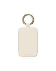 Ivory Keychain Power Bank with gold-tone key ring, alternate view on white background