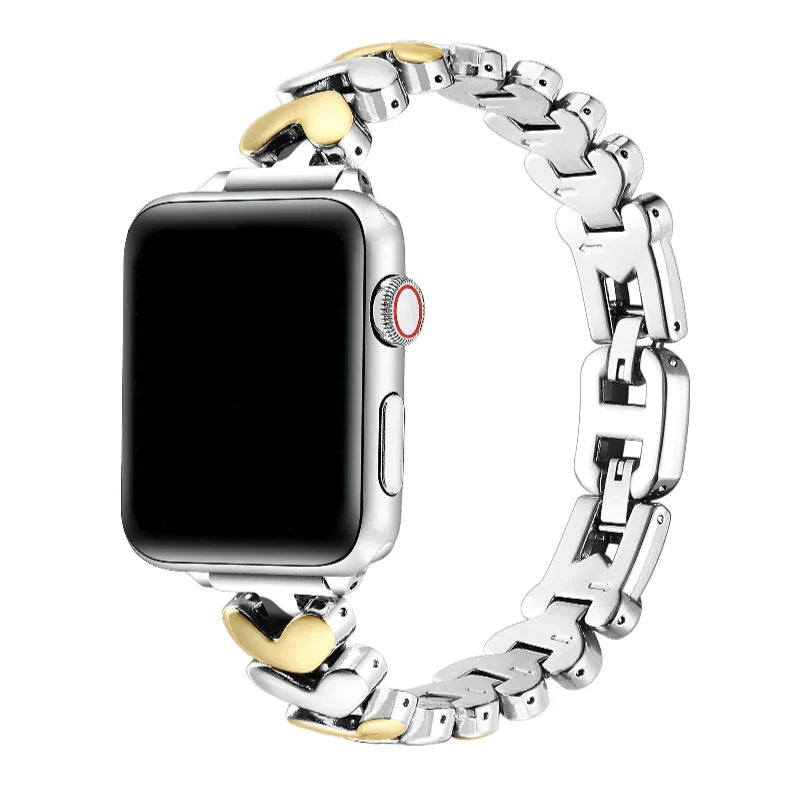Archer Two-Tone Heart Stainless Steel Apple Watch® Band by Posh Tech 