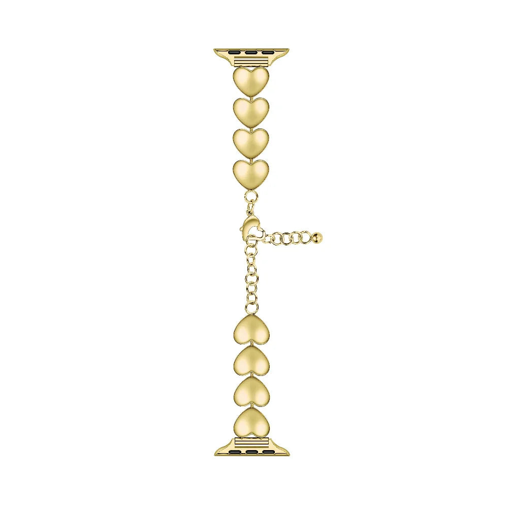 Gold Heart-Link Stainless Steel Apple Watch® Band by Posh Tech 