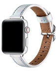 Carmen Silver Skinny Leather Apple Watch® Band by Posh Tech 