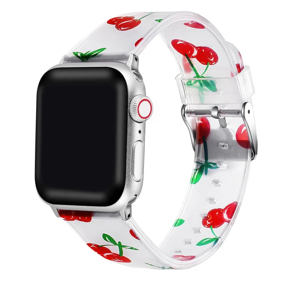 Printed Silicone Band for Apple Watch - Cherry - FINAL SALE